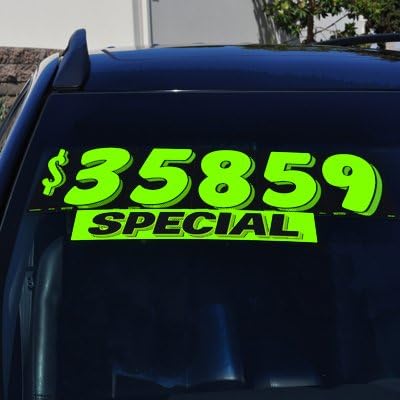 Ez-line Vinyl Windshield Stickers 3 Dozen 15 Inch Chartreuse Slogan Dealership - Image 5