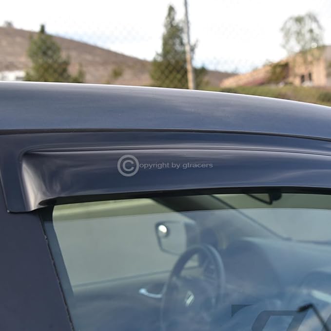 4Pcs Dark Smoke Tint Front Rear Window Deflector Sun/Rain/Wind Guards Shade - Image 3