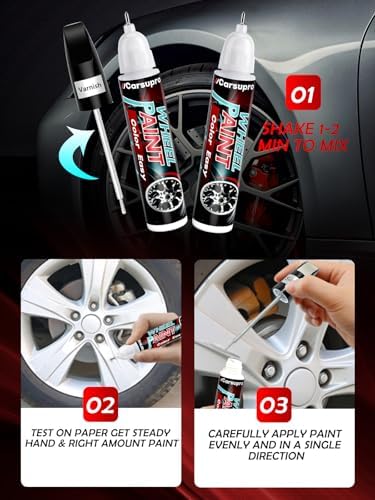 Matte Black wheel Touch Up Paint, Wheel Scratch Repair Touch Up Paint Pen - Image 4