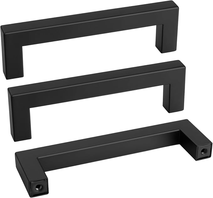 goldenwarm 60 Pack 4 INCH Black Square Bar Cabinet Pull by goldenwarm