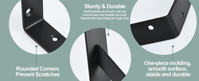 12 Pack L14 x H 10" Black Heavy Duty Shelf Brackets - Image 7
