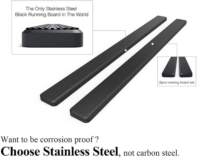 APS Running Boards 6in Black Compatible - Image 5