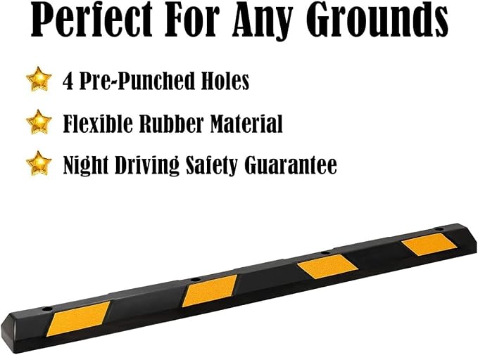 ERGOMASTER Parking Stopper for Garage, 72” Rubber Parking Block - Image 4