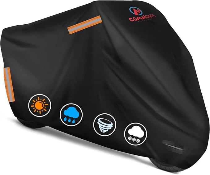 Comnova Motorcycle Cover 104 Inch, 600D Universal Motorcycles Cover Waterproof by MCOMNOVAOUTDOORS