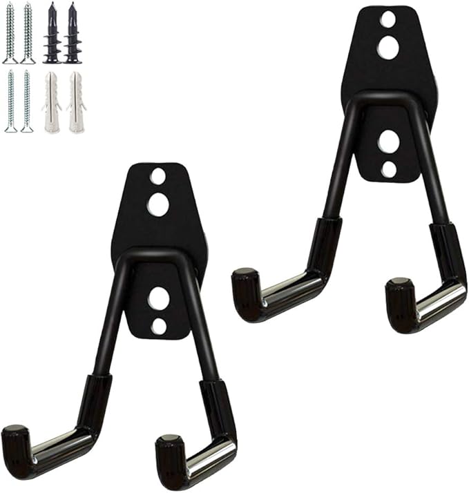 2 Pack Garage Storage Utility Hooks，Garage Garden Tool Organizer，Steel Wall by GeeWatom