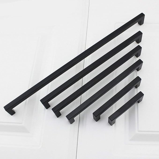 goldenwarm 200 Pack 6-1/4INCH Black Square Bar Cabinet Pull Drawer Handle - Image 8