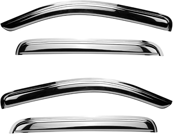 4pcs Chrome Side Window Visor Wind Vent Deflector fit - Image 2