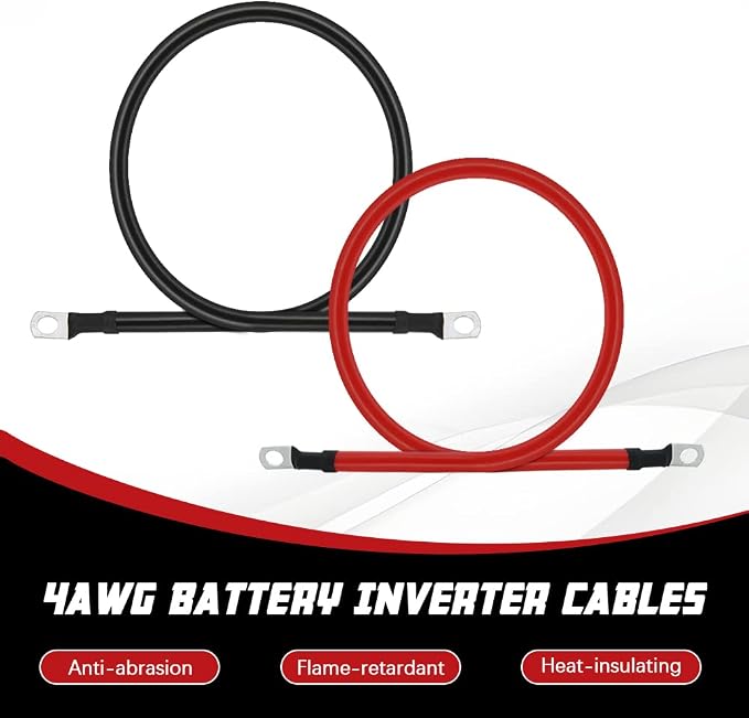 4 AWG Battery Cable 2FT 4 Gauge Pure Copper Battery Inverter Cables - Image 3