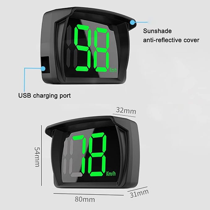 Shkalacar Car HUD Headup Display KM/H MPH GPS Digital Speedometer - Image 6