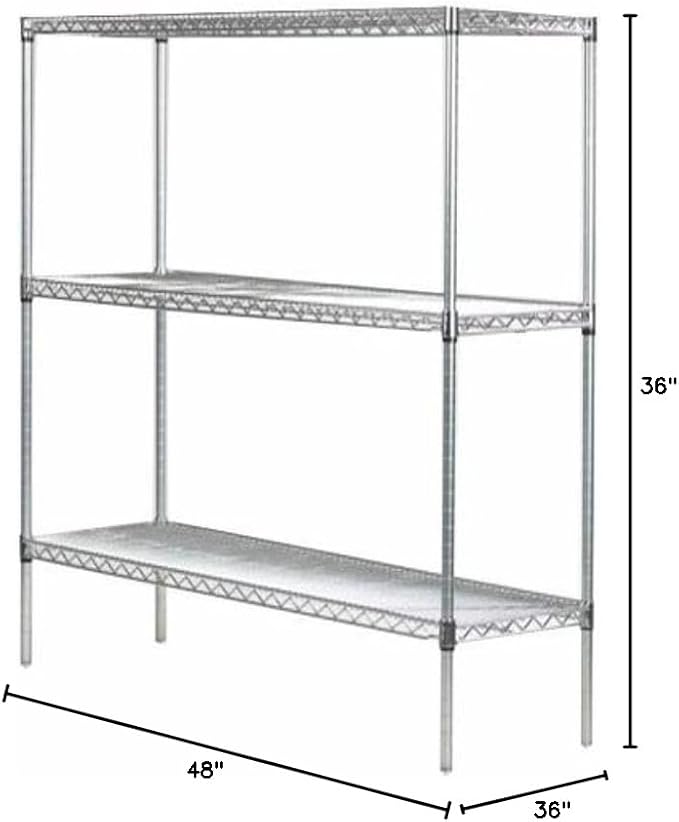 Omega 36" Deep x 48" Wide x 36" High 3 Tier Gray Starter Shelving Unit - Image 3