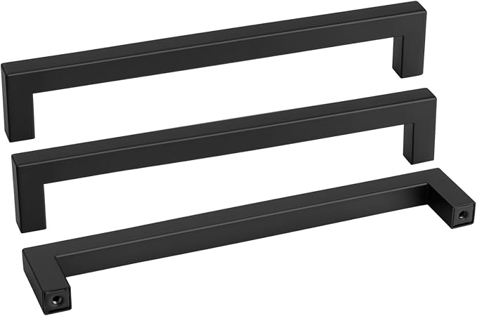 goldenwarm 100 Pack 10 Inch Black Cabinet Handles Matte Black Drawer Pulls by goldenwarm