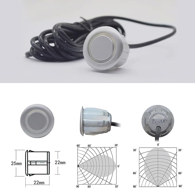 Car 8 Parking Sensors Kit Assist System Reverse Front and Rear Reverse Radar - Image 7