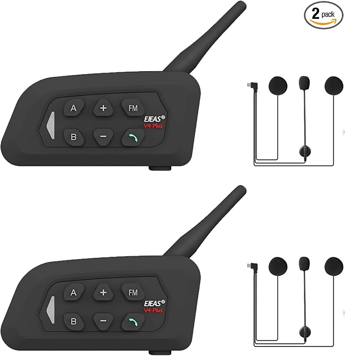MIMIRACLE V4 Plus Motorcycle Helmet Bluetooth Intercom Headset by MIMIRACLE