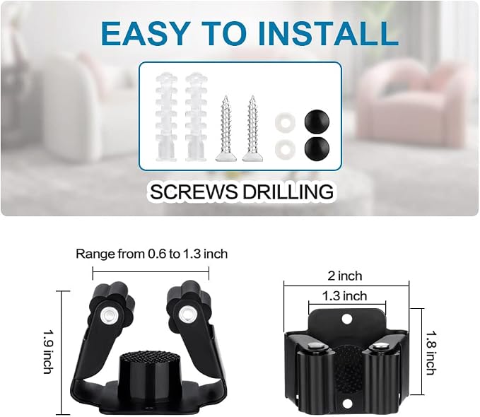 6PCS Broom and Mop Holder, Heavy Duty Garden Tool Organizer Rack Rake and - Image 4