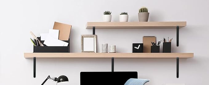12 Pack L20 x H 12" Black Heavy Duty Shelf Brackets - Image 9