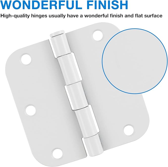 3 Pack White Door Hinges 3.5" Interior Hardware - Image 3
