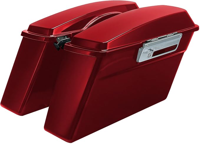 XFMT Red Hard Saddlebags Saddle Bags Trunk W/Black Conversion Brackets - Image 4