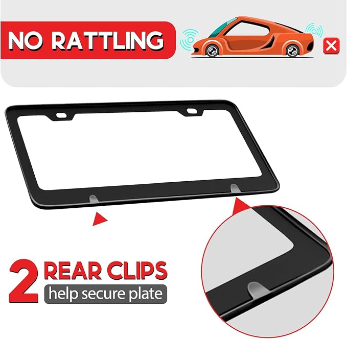 Flowers License Plate Frame Car Universal Stainless Steel Accessories - Image 4