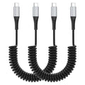 Coiled USB C to USB C Cable, 2 Pack Retractable USB Type C Charging Cable 60W by PEAKLIFT