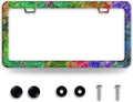 Colored Gemstone Patterns License Plate Frame Funny License Plate Frames by BRAGHRTED
