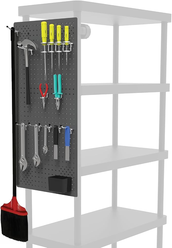 Ramtuff Universal PegBoard Kit for Plastic Shelving- Garage Storage Organizer - Image 7
