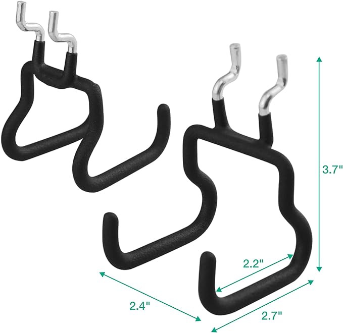 G.CORE 8-Pack Pegboard Hooks, Peg Board Tool Utility Hooks & Hangers Fit 1/4" - Image 5