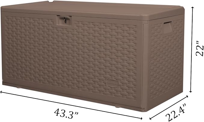 Premium Pro Edition 73 Gallon Lockable Resin Deck Box, Waterproof & - Image 2