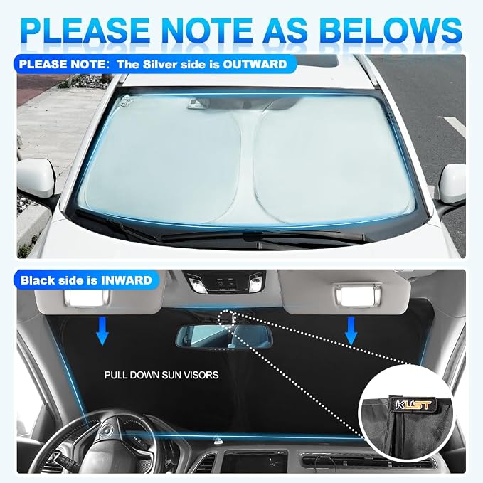 KUST Windshield Sun Shade for Dodge Caravan Mini Van 2008-2020 Window Sunshade - Image 5
