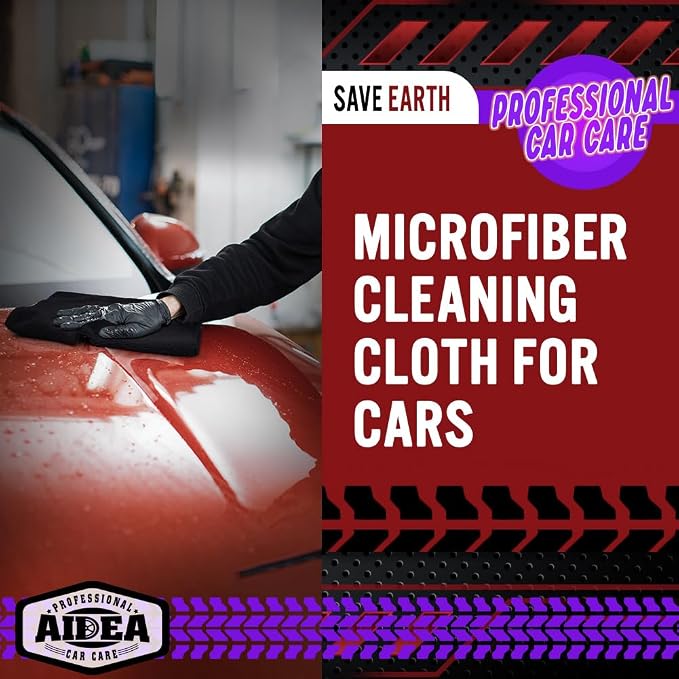 AIDEA Microfiber Cleaning Cloth Black 10PK, Microfiber Towels - Image 4
