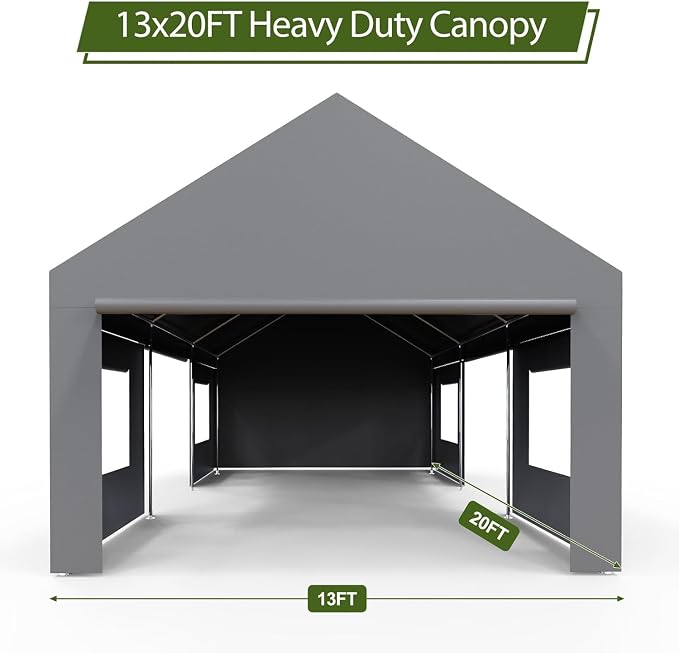 Heavy Duty Carport 13x20 FT Oversized Portable Garage - Image 2