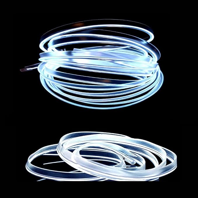 El Wire White Interior Car LED Strip Lights, 3M Neon Wire USB 5V - Image 3