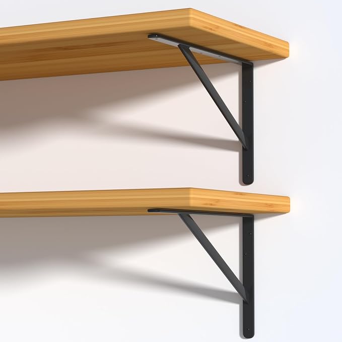 6 Pack L18 x H 12" Black Heavy Duty Shelf Brackets - Image 2