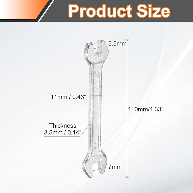 HARFINGTON Double Open End Wrench 5.5mm x 7mm Metric 15 Degree Offset Angle - Image 2