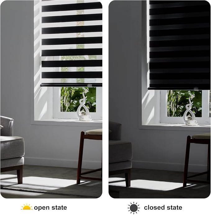 Persilux Cordless Zebra Roller Window Shades Free-Stop Roller Blinds Light - Image 5