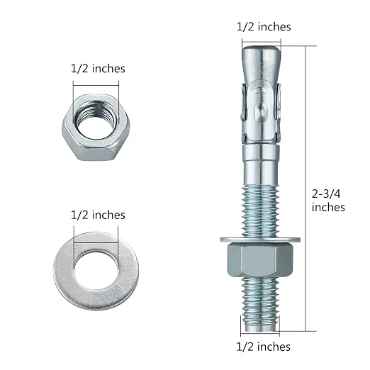 1/2x2-3/4" 10Pcs Inch Standard Fasteners - Image 2