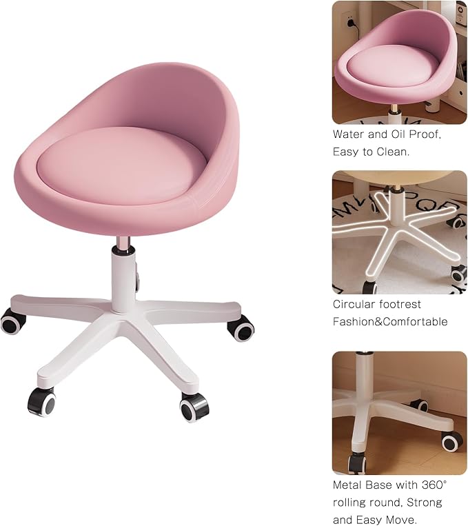 Rolling Stool Set of 4 Rolling Hydraulic Salon Stool - Image 4