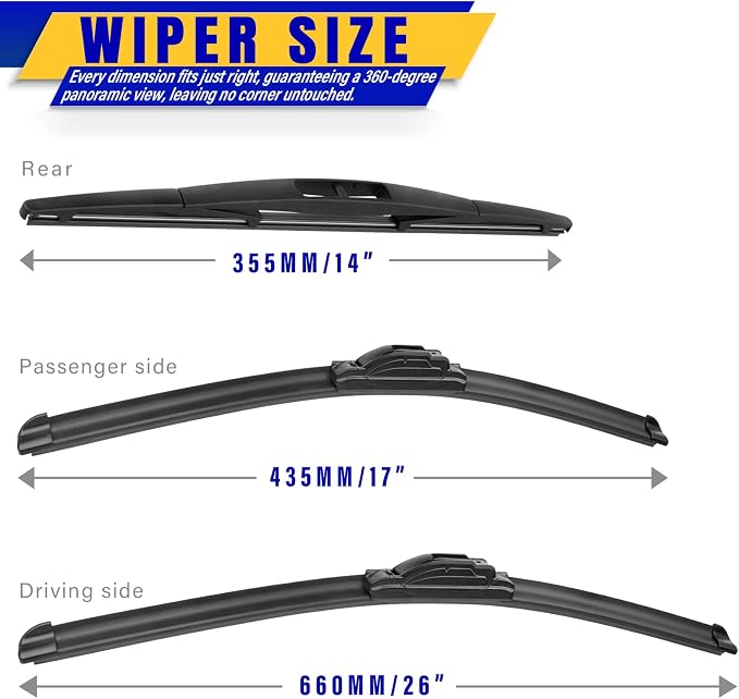 3 wipers Replacement for 2012-2018 Subaru Forester/2015-2019 Subaru Outback - Image 2