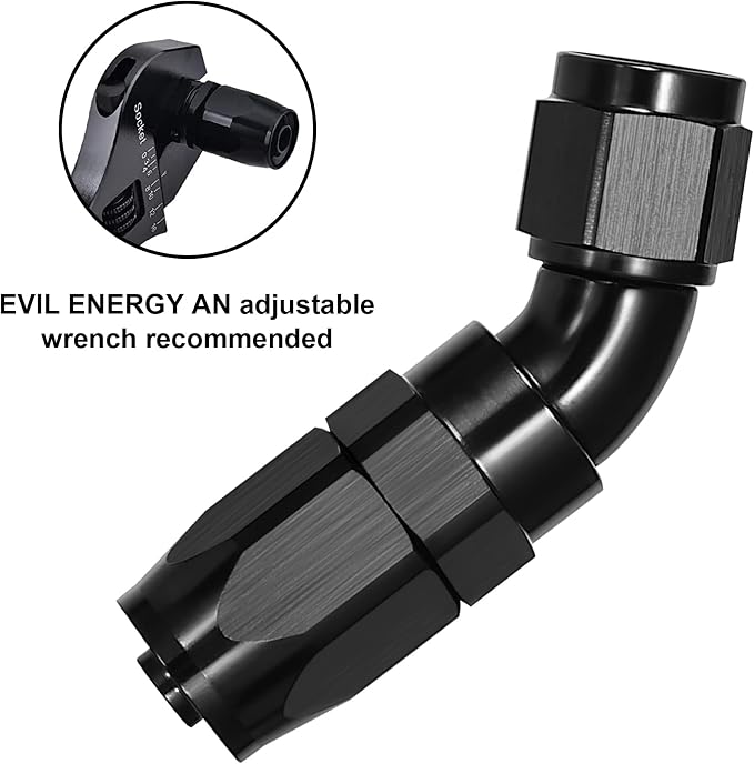 EVIL ENERGY 6AN 45 Degree One Piece Full Flow Hose End Fitting Swivel - Image 4