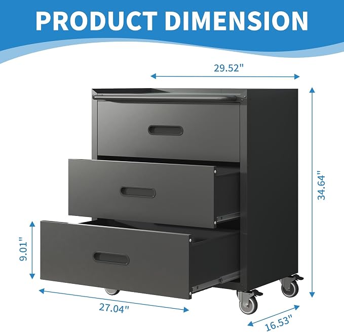 Metal Tool Cabinet, Garage Storage Cabinet System, Wall Cabinet & Locking - Image 3