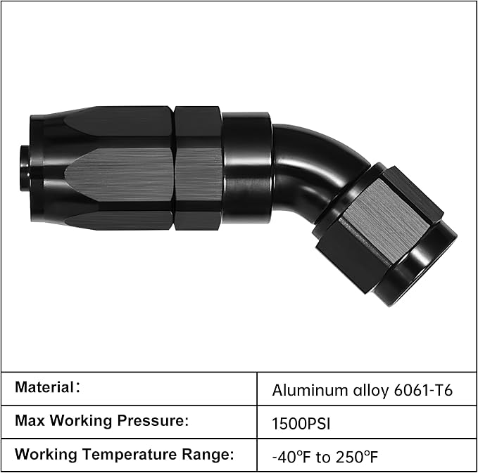 EVIL ENERGY 8AN 45 Degree One Piece Full Flow Hose End Fitting Swivel - Image 3