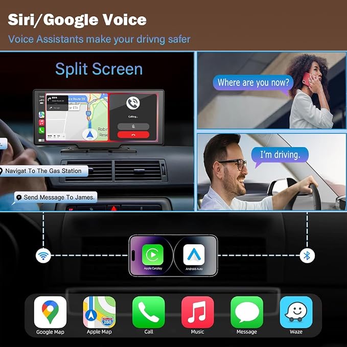 Wireless Carplay Screen for Car 10.26" 4K 360 Rotation Dash Cam Carplay&Android - Image 4