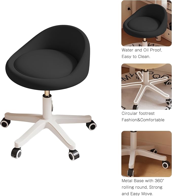Rolling Stool Set of 2 Rolling Hydraulic Salon Stool - Image 4
