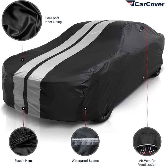 iCarCover Custom Car Cover for 1974-1978 Ford Mustang Waterproof All Weather - Image 2
