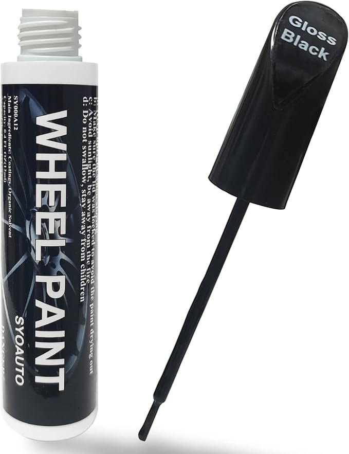 SYOAUTO Gloss Black Rim Touch Up Paint, Car Wheel Scratch Repair Touch Up Paint by SYOAUTO