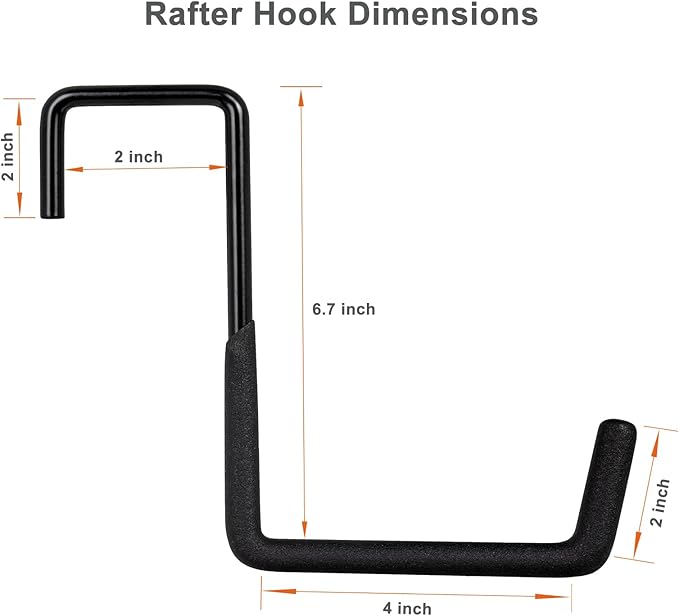 4 Pcs Rafter Hooks, Upgraded Fence Hangers, Heavy Duty Bike Hanger - Image 6