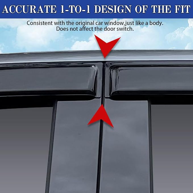 Rain Guards for Kia Soul 2020-2023, Tape-on Side Window Deflectors for Kia Soul - Image 4
