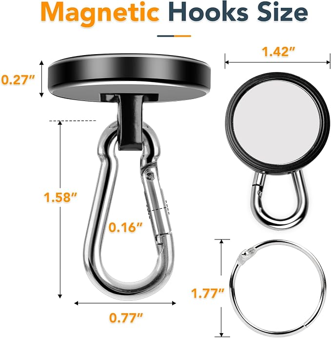 MIKEDE Strong Magnetic Hooks, 150LB Neodymium Black Magnets Heavy Duty - Image 7