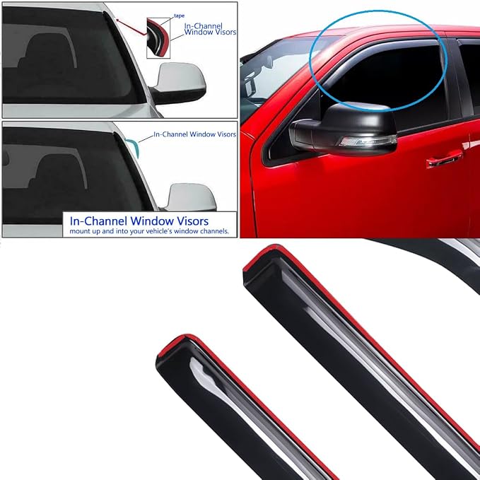 Original Side Rain Guards, Window Visors Compatible - Image 4