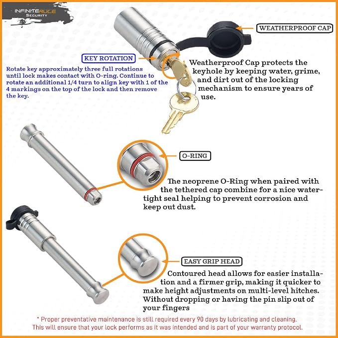 61571 | 2 Pack, Keyed Alike, Receiver Locks - Image 5