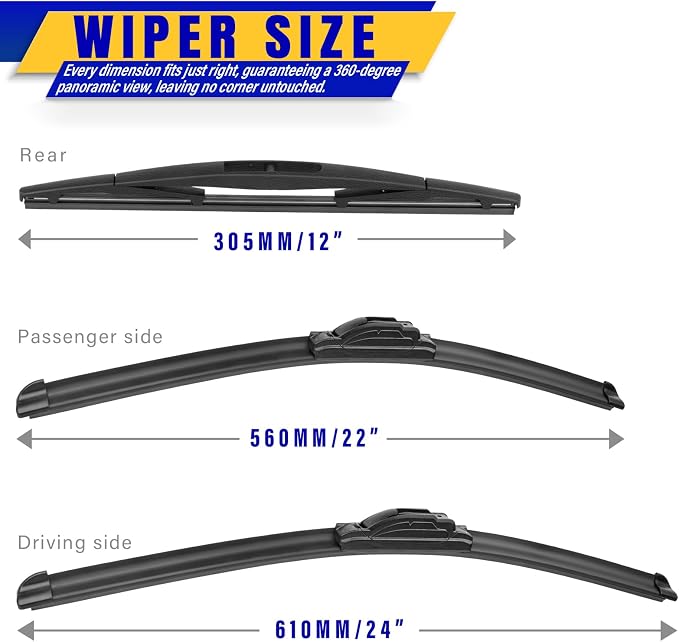 3 wipers Replacement for 2005-2015 Nissan Armada/2004-2010 Infiniti - Image 2